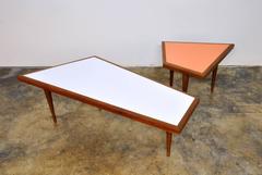 Mid-Century Danish Modern Geometric Coffee and Side Table Set