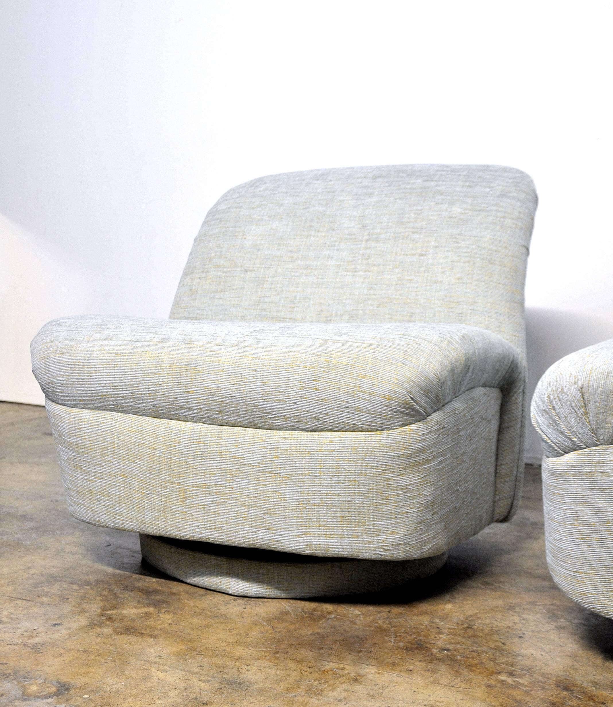 Chenille Directional Swivel Rocking Lounge Chairs