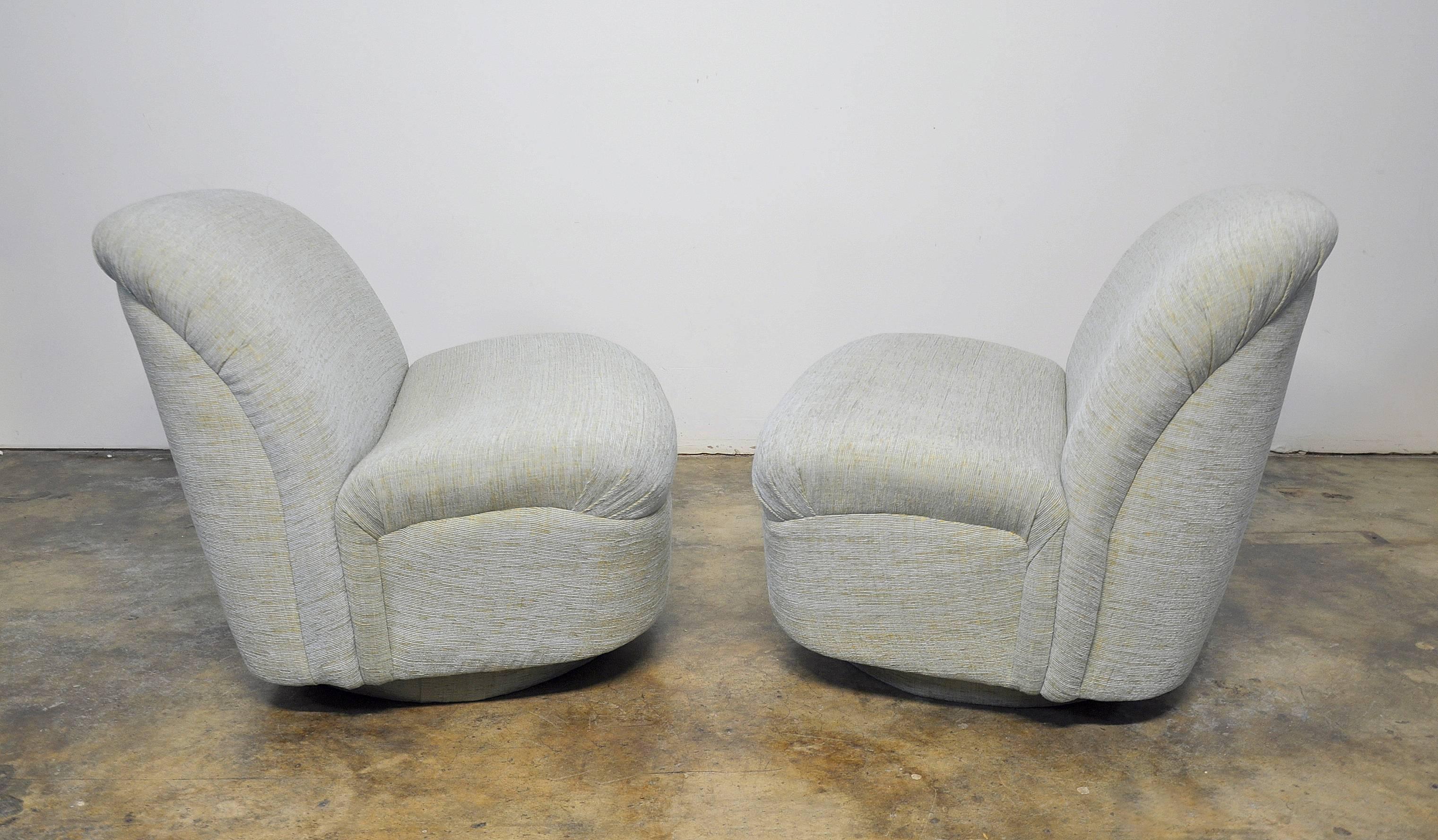 Mid-Century Modern Directional Swivel Rocking Lounge Chairs
