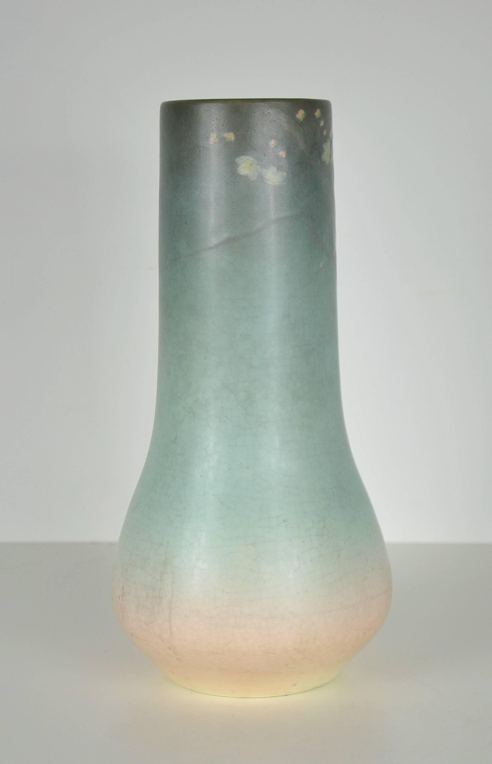 Glazed E. T. Hurley Rookwood Vellum Glaze Pottery Vase