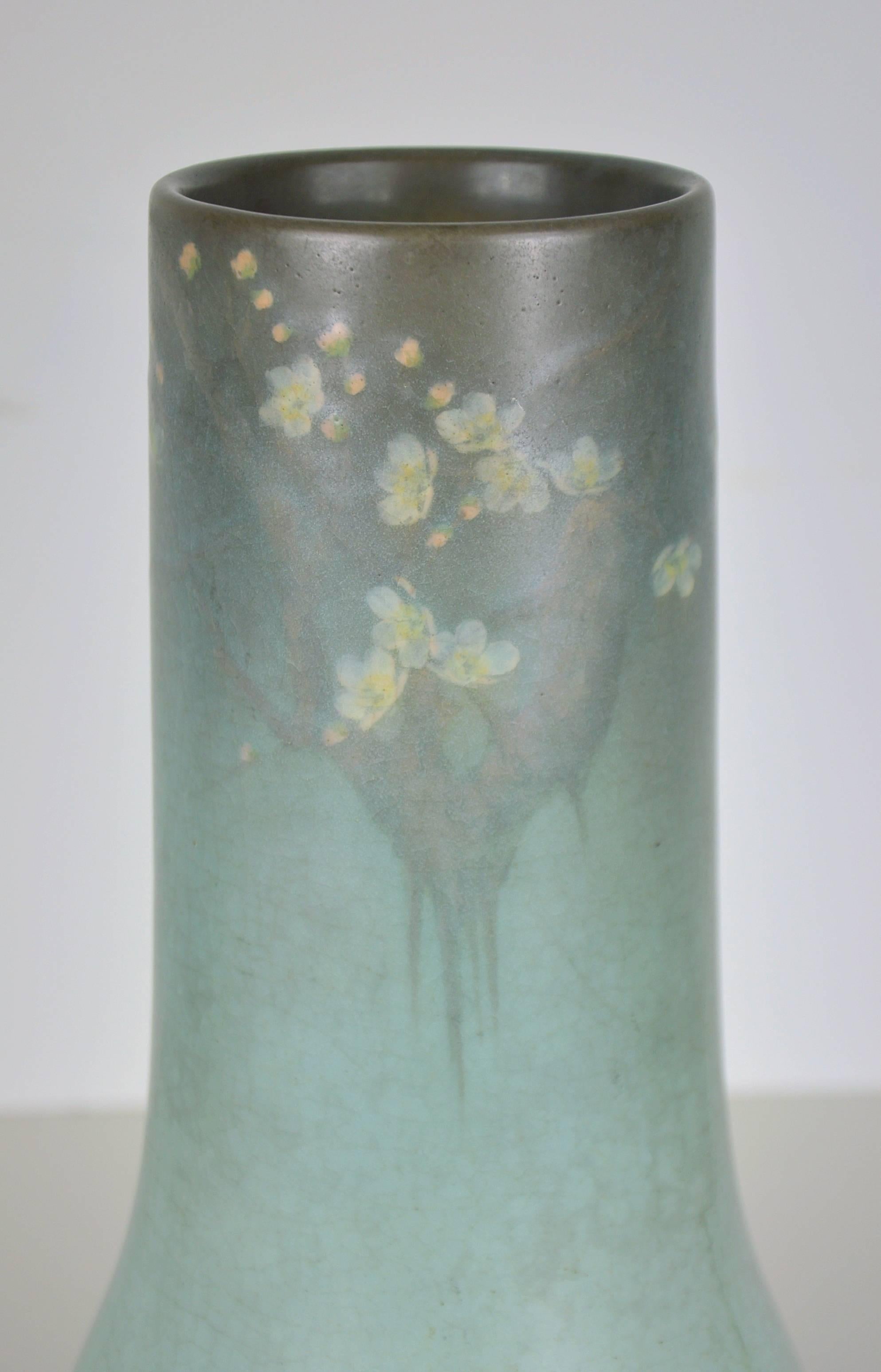 E. T. Hurley Rookwood Vellum Glaze Pottery Vase In Good Condition In Miami, FL