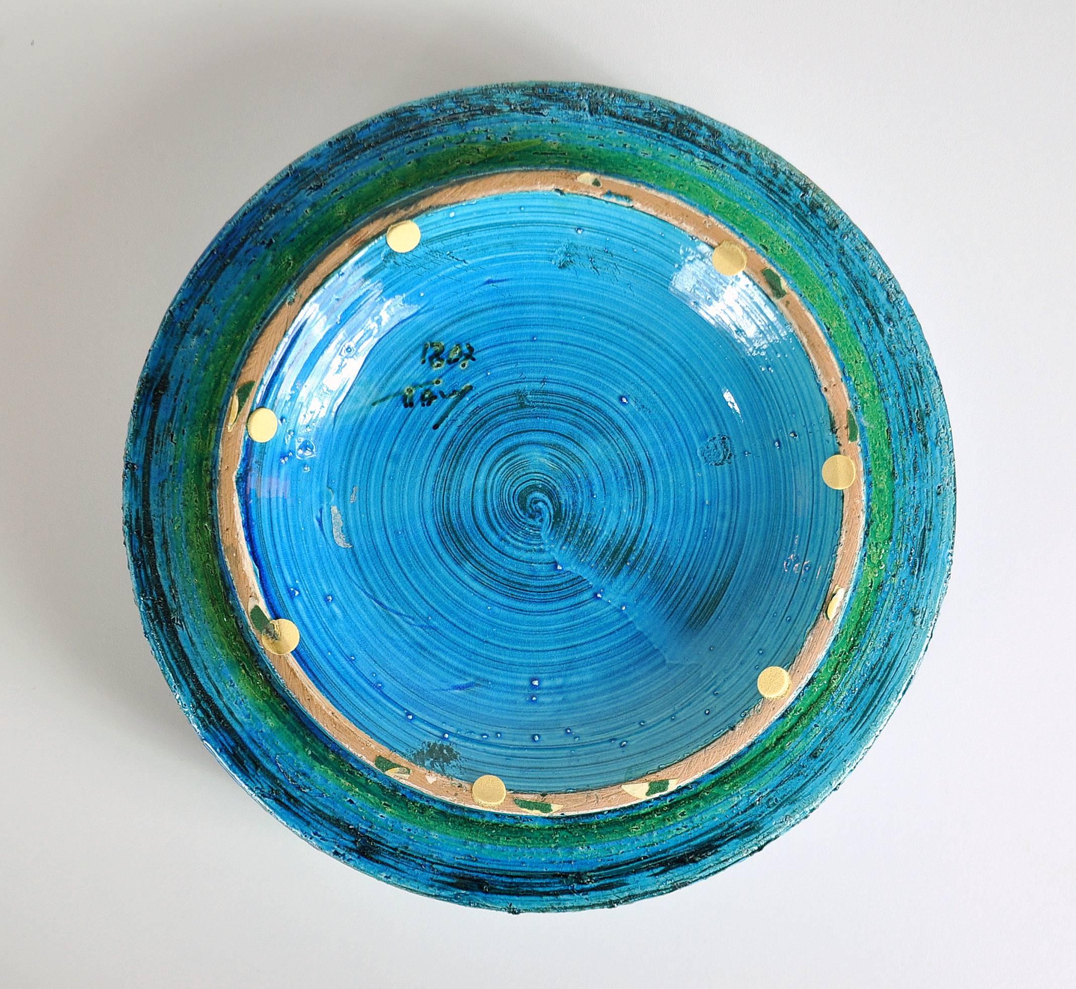 Ceramic Aldo Londi for Bitossi Large Rimini Blu Ashtray