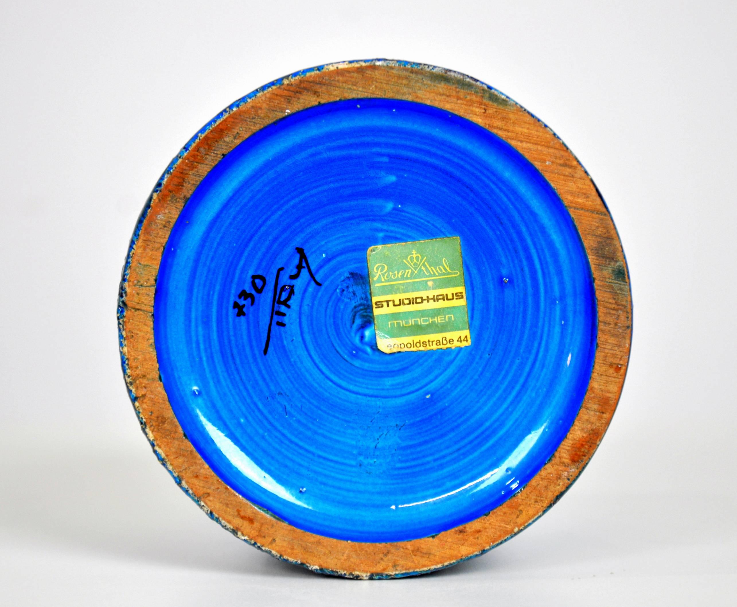 Mid-20th Century Aldo Londi for Bitossi Rimini Blu Vase