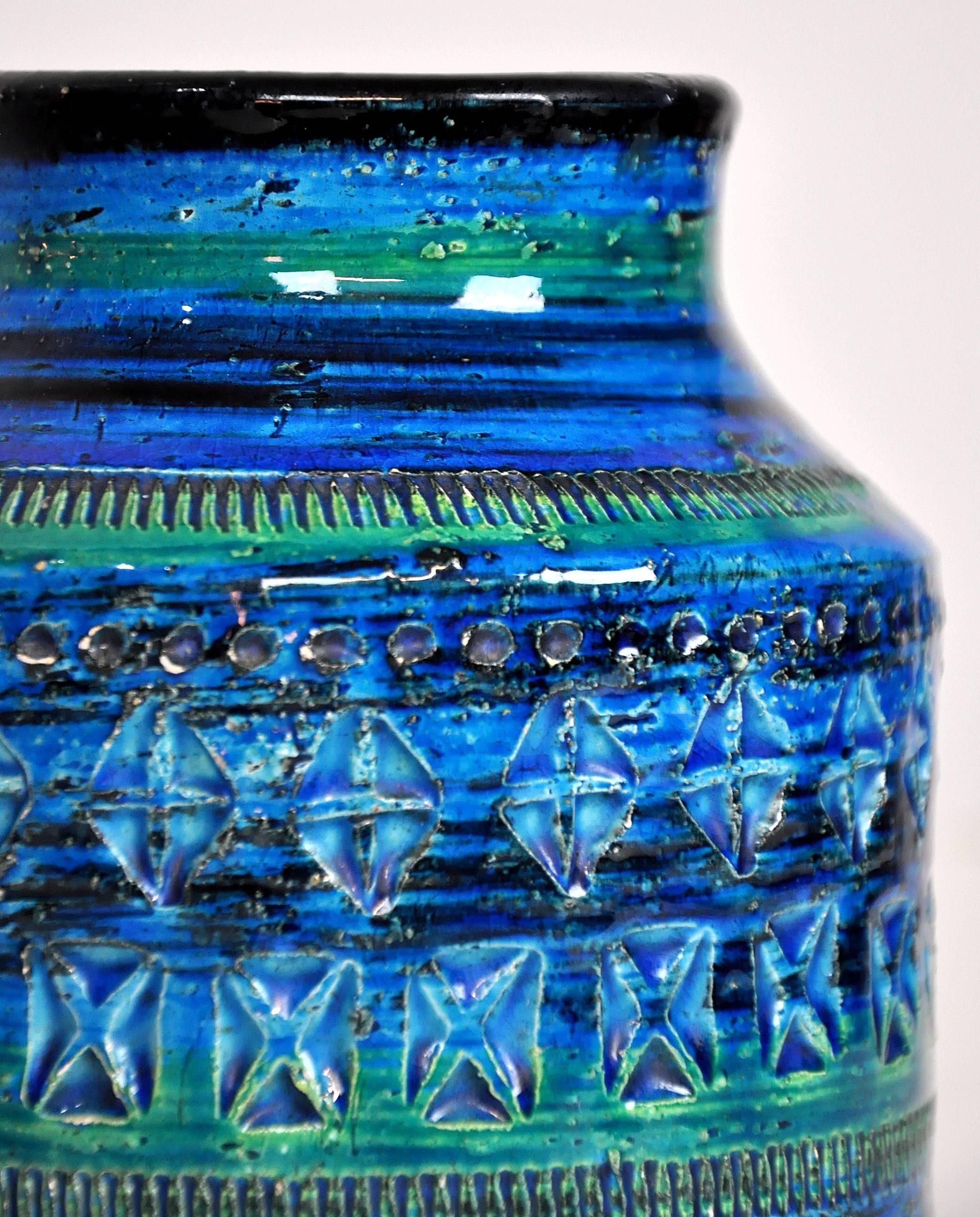 Glazed Aldo Londi for Bitossi Rimini Blu Vase