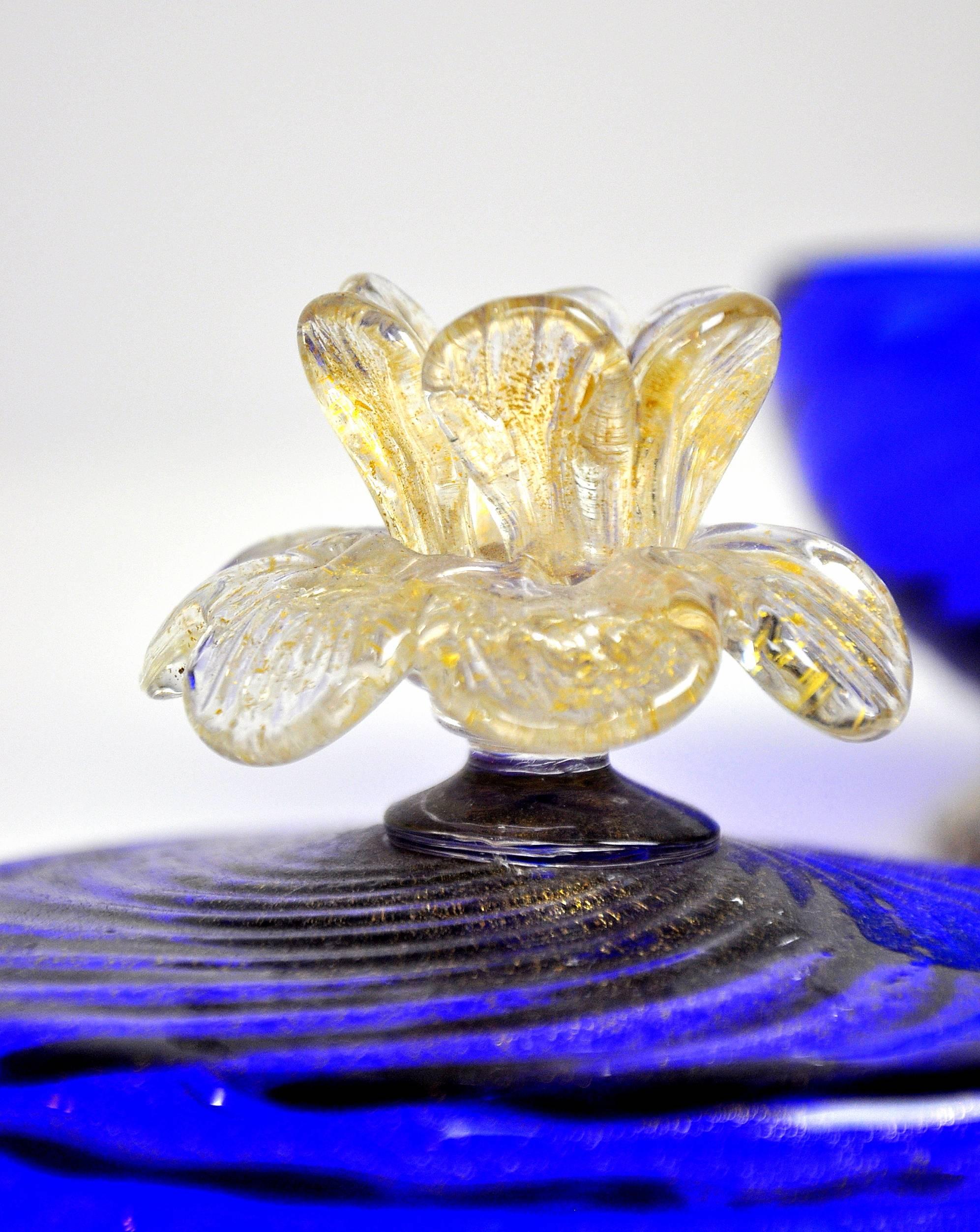 Salviati Murano Glass Gold Leaf Aventurine Jar In Good Condition In Miami, FL