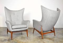 Paar H.W. Klein für Bramin Teak-Flügellehnstühle