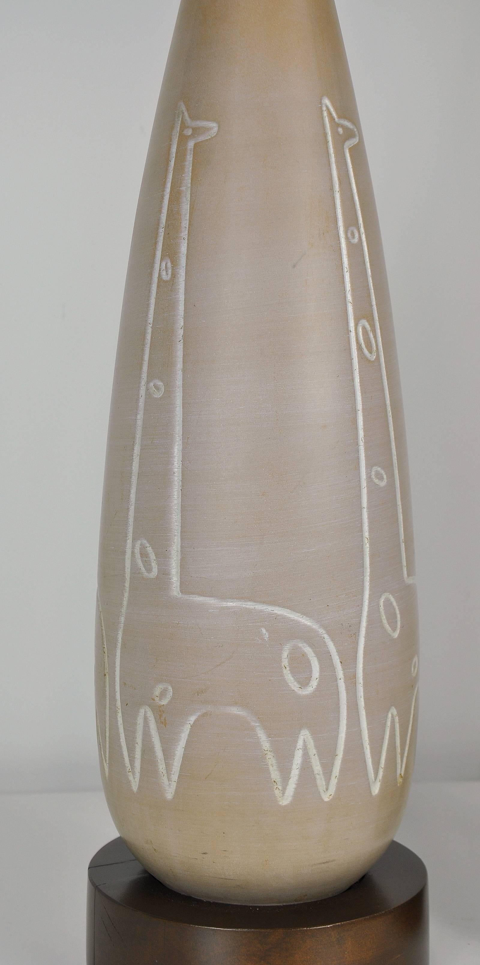 Mid-20th Century Italian Ceramic Giraffe Table Lamps by Raymor