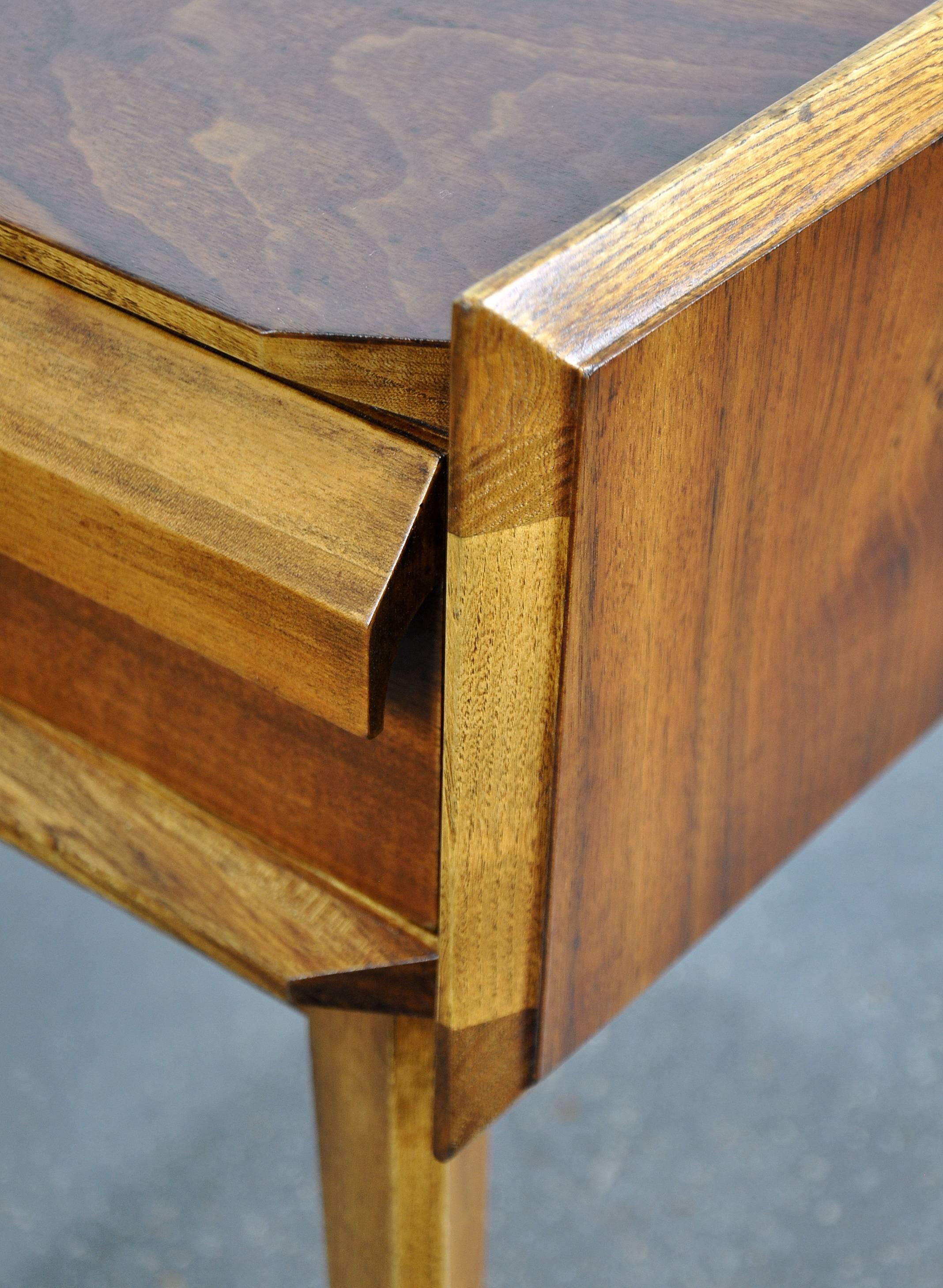 Pair of Lane First Edition Walnut and Pecan Side Tables 1