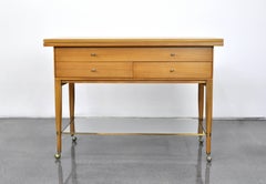 Paul McCobb Calvin Group Mahogany and Brass Expandable Bar Cart