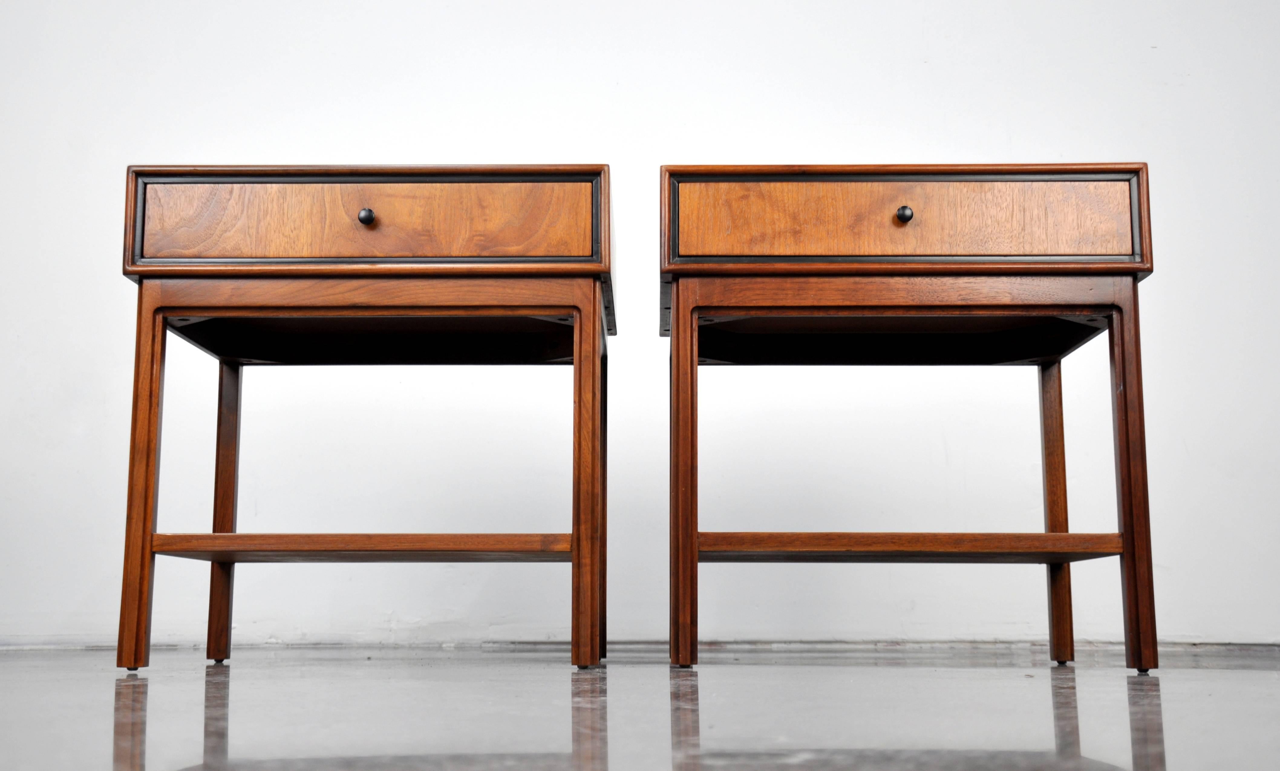 Pair of Milo Baughman for Arch Gordon Walnut Nightstands or Side Tables 4