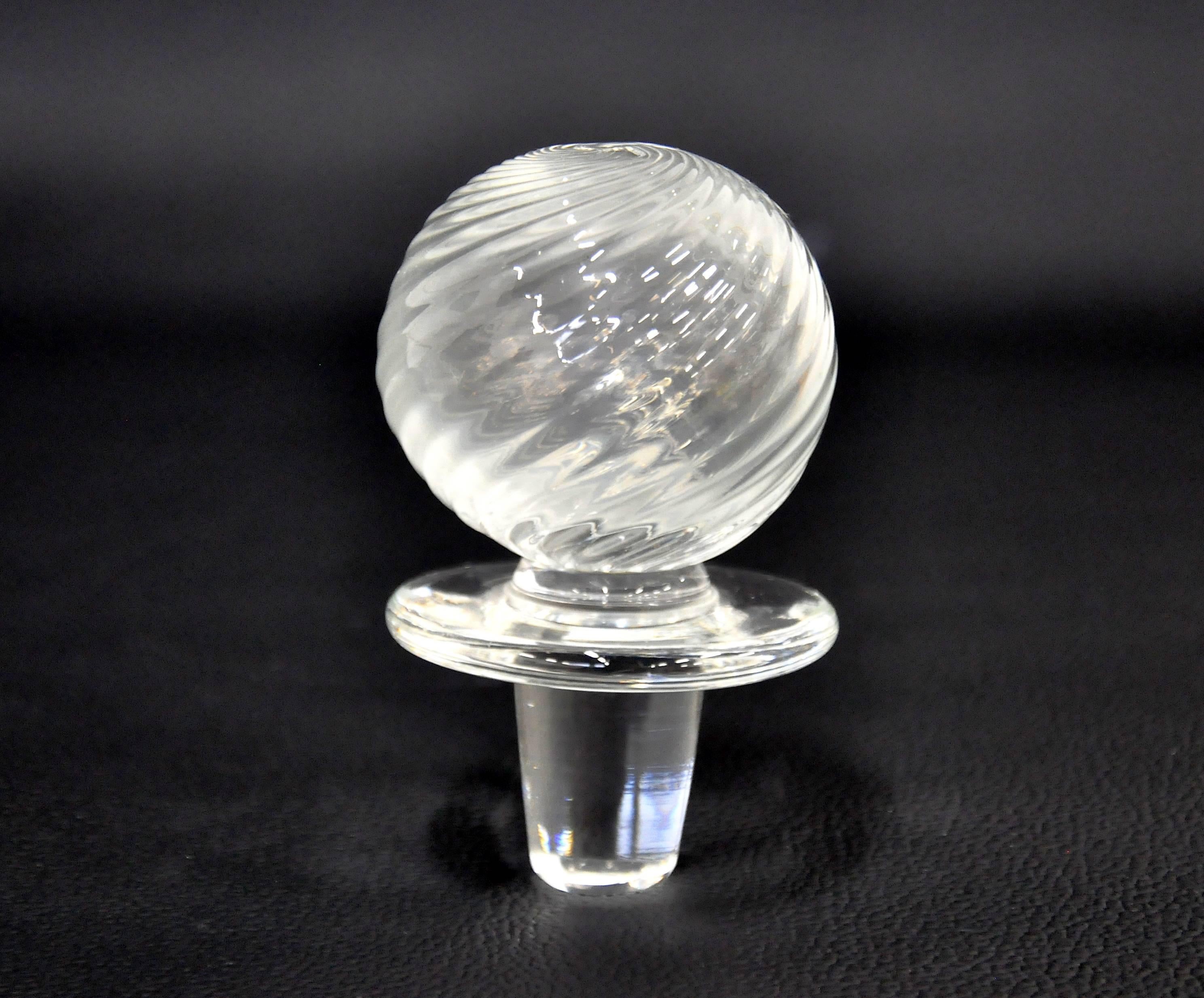 Fratelli Toso Murano Glass Latticino Filigrana Decanter In Excellent Condition In Miami, FL