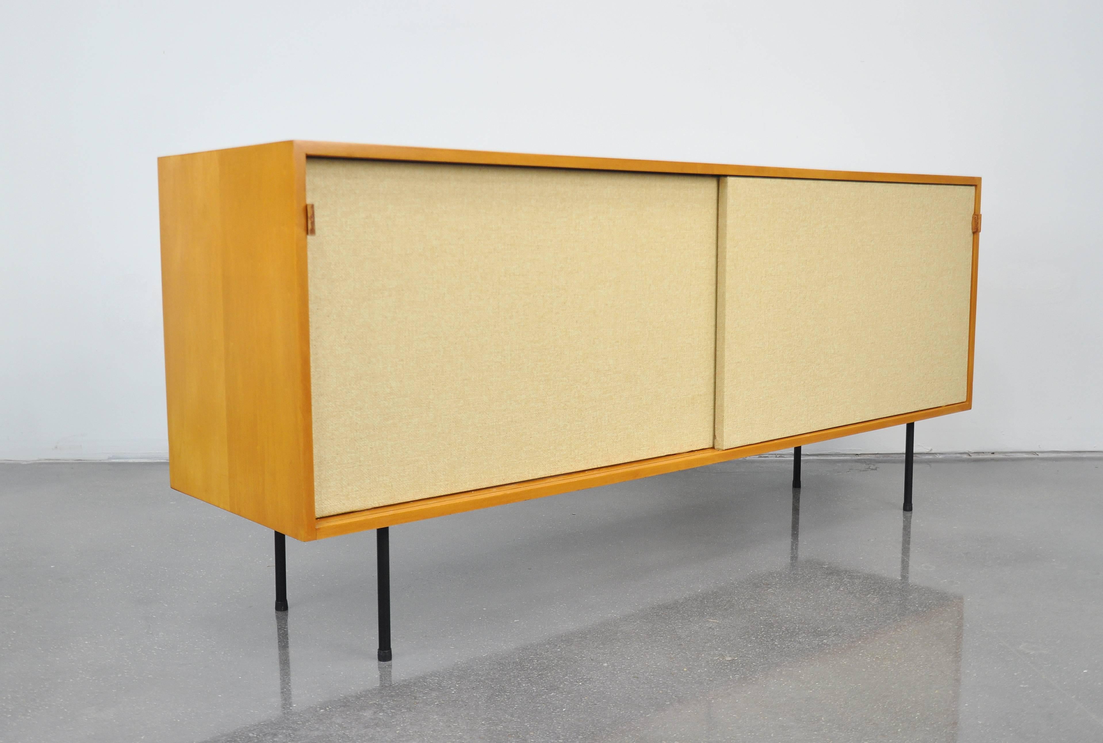 American Early Florence Knoll Maple and Seagrass Credenza
