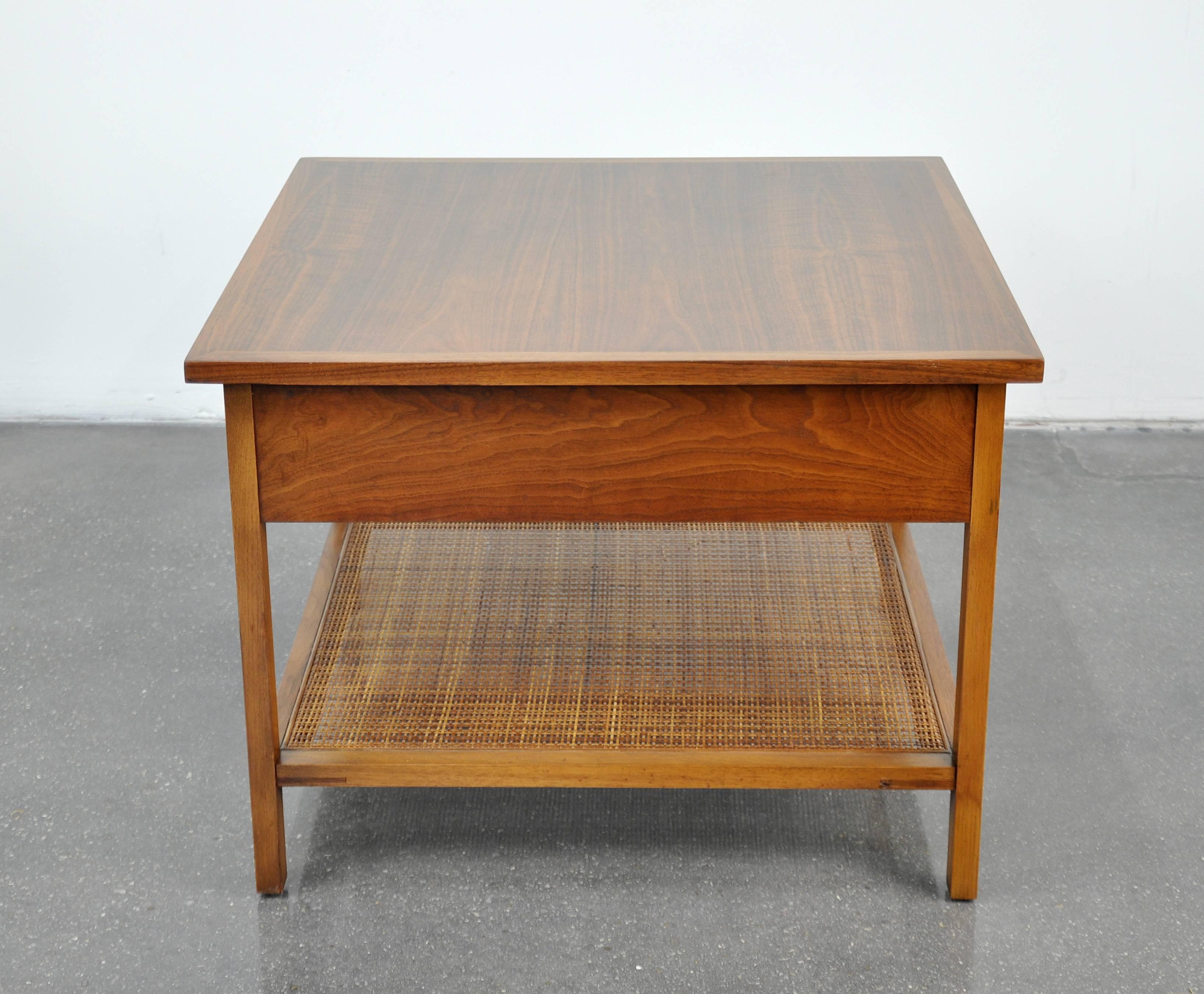 American Rare Paul McCobb Delineator Walnut Two-Tier Side Table