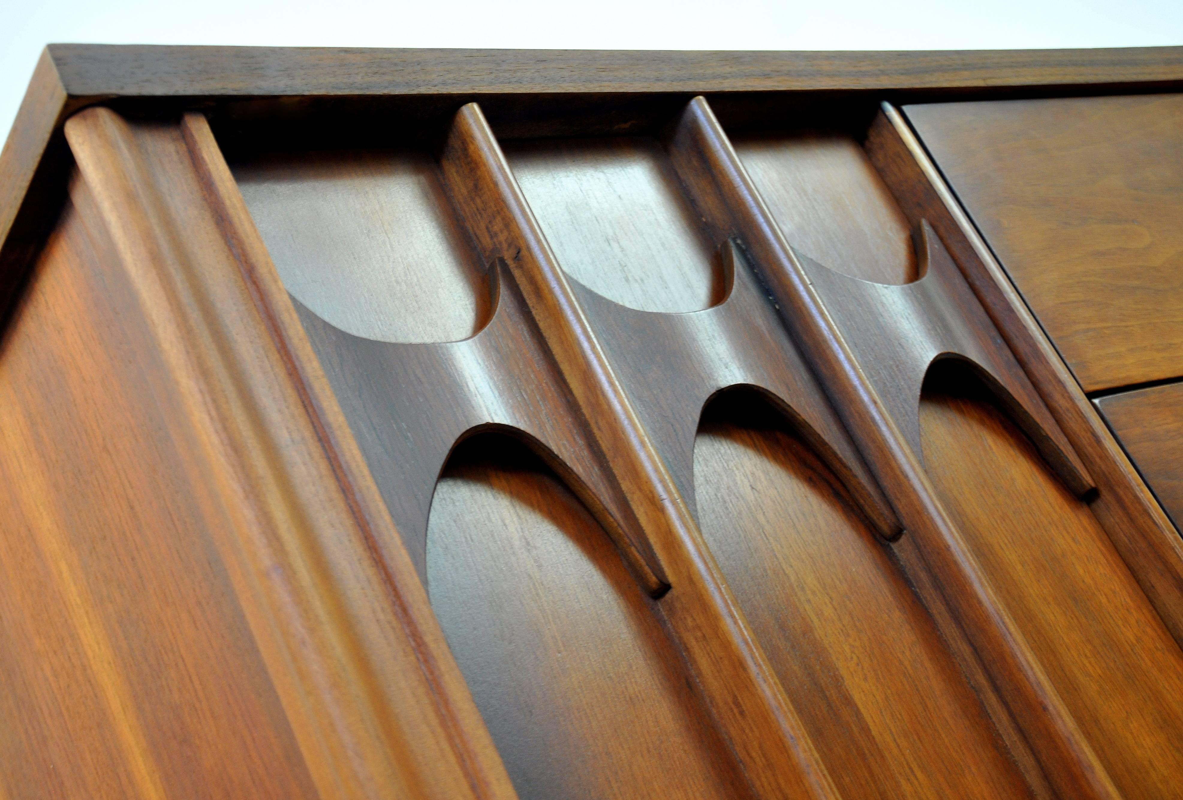 Kent Coffey Perspecta Walnut and Rosewood Quadruple Dresser at 1stDibs