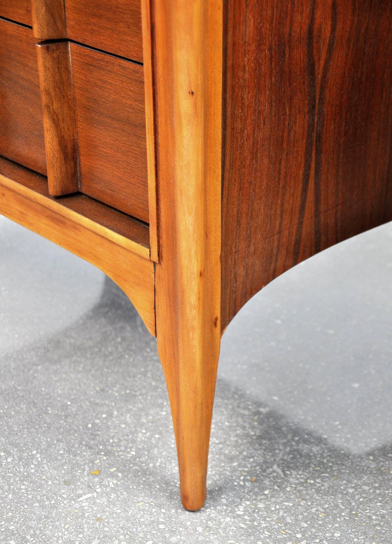 Pair of Kent Coffey Perspecta Walnut and Rosewood Nightstands at 1stDibs