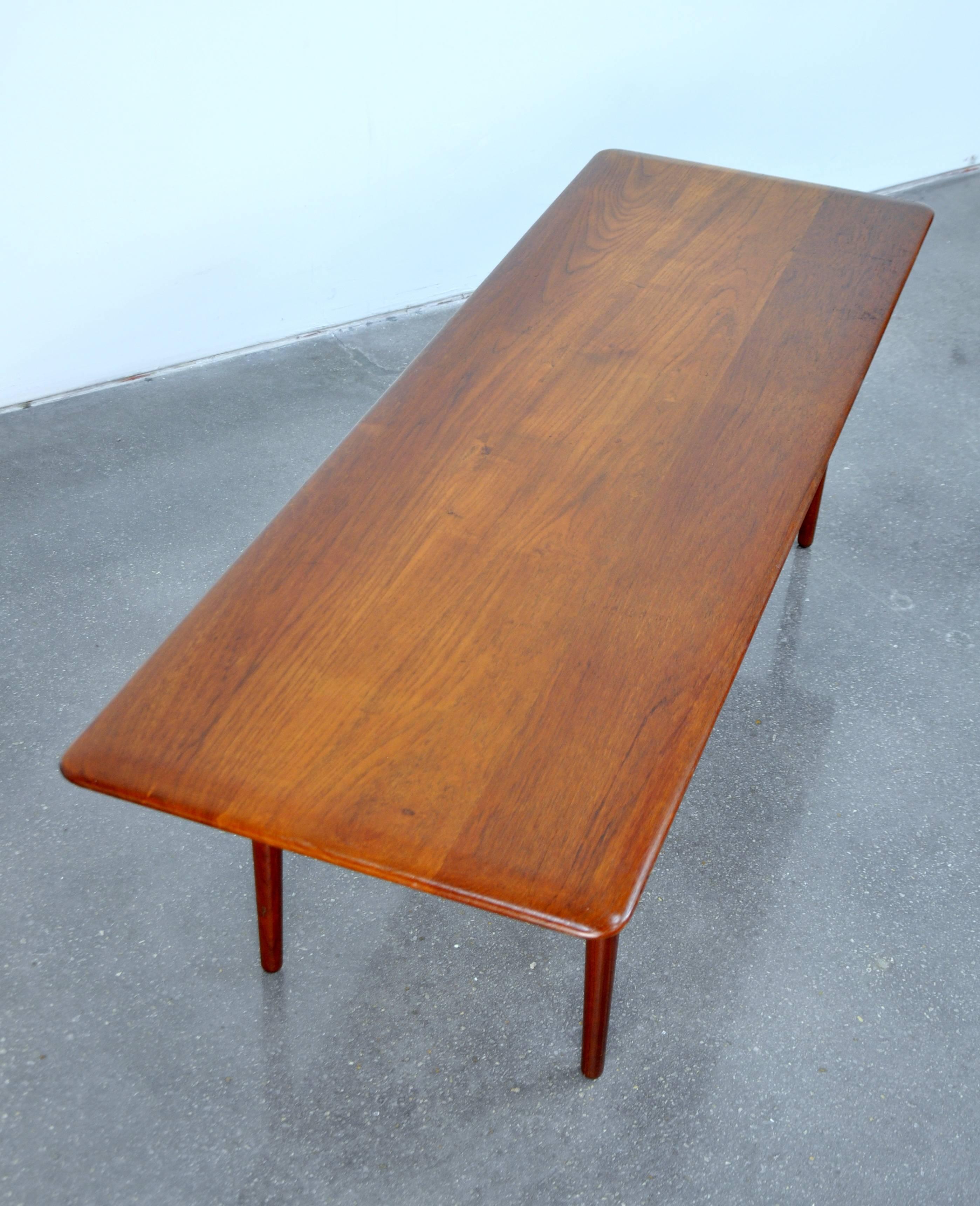 Peter Hvidt and Orla Molgaard-Nielsen Teak, Cane and Brass Coffee Table 2
