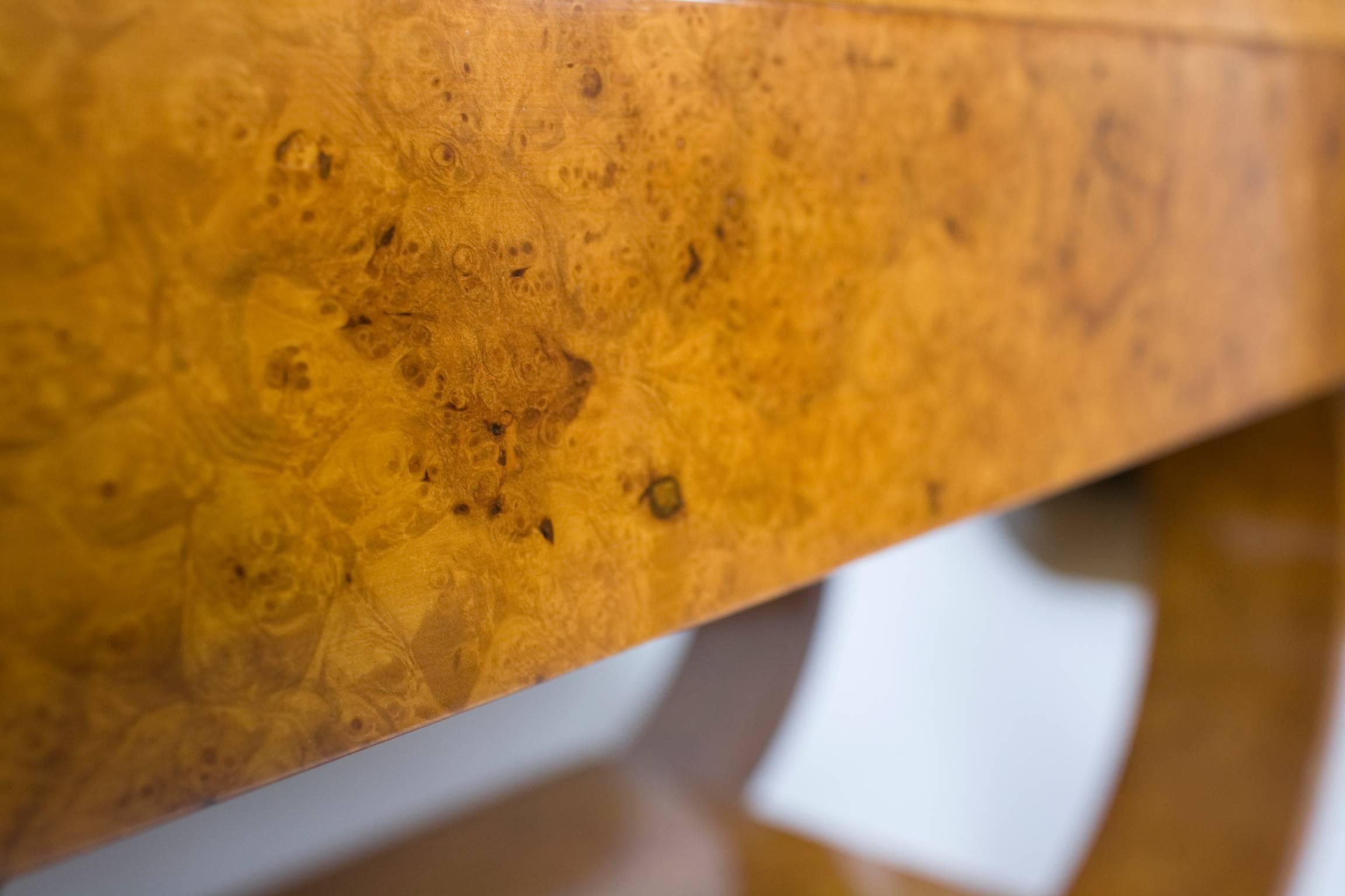 Polished 20th Century Art Deco Maple Burl Dining Table