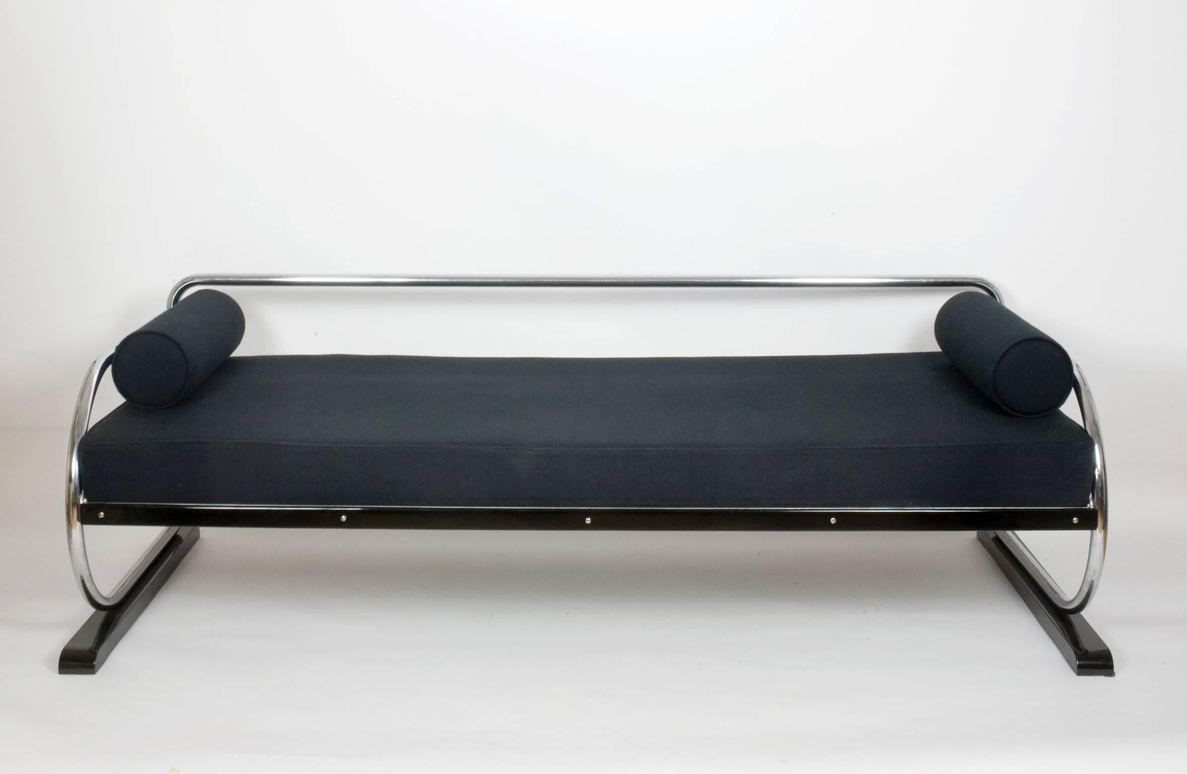 Lacquered 1930s Bauhaus Art Deco Steel Tube Sofa For Sale