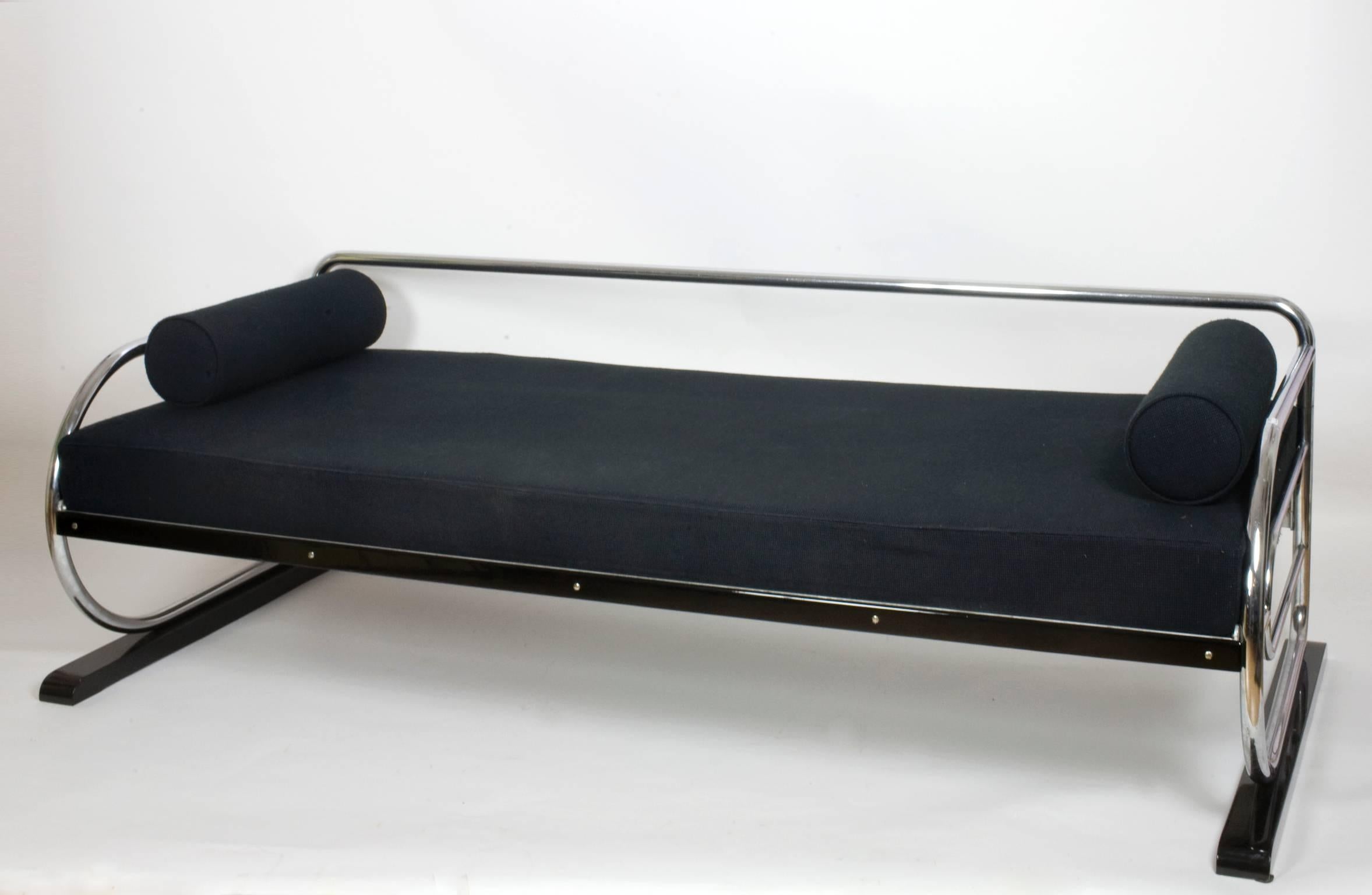 Beech 1930s Bauhaus Art Deco Steel Tube Sofa For Sale