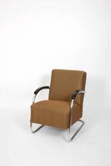Paar 1930er Bauhaus Mücke & Melder Stahlrohrsessel, gepolstert