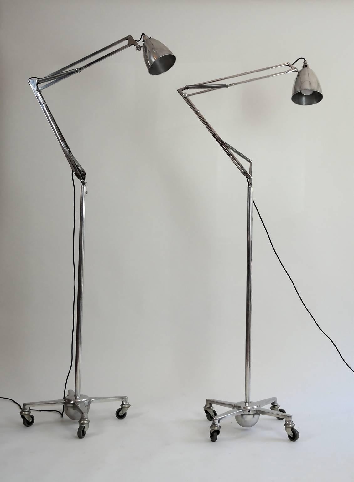 Bauhaus 1920s Anglepoise Floor Lamp from Herbert Terry For Sale