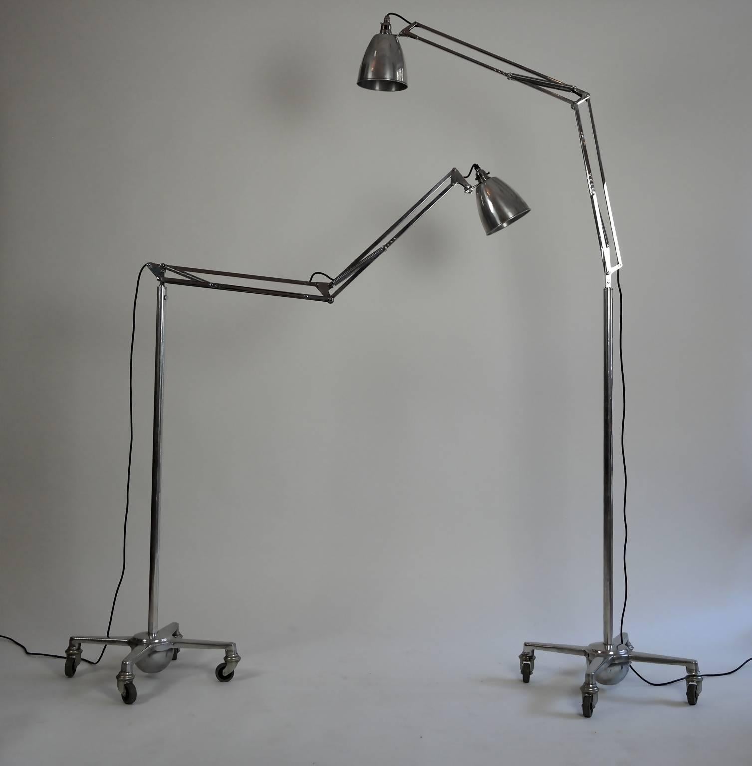 English 1920s Anglepoise Floor Lamp from Herbert Terry For Sale