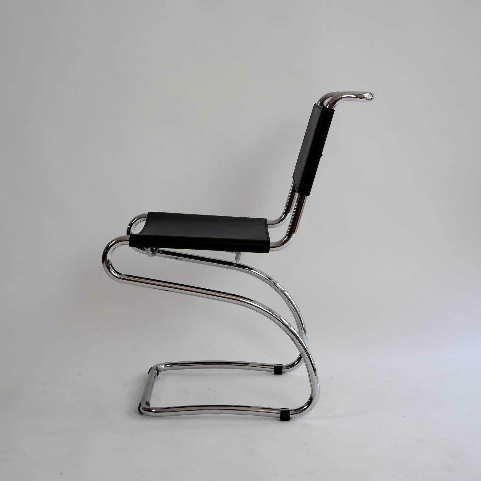 Czech 1930s Leather Tubular Chair by Jindrich Halabala For Sale