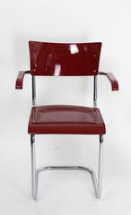Mart Stam Bauhaus Tubular Chair Purple Red