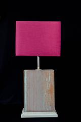 Hand-Painted Table Lamp with Patina'd Copper Plate in Green