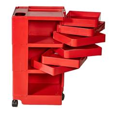 Joe Columbo Red Plastic Boby Storage Office Organizer