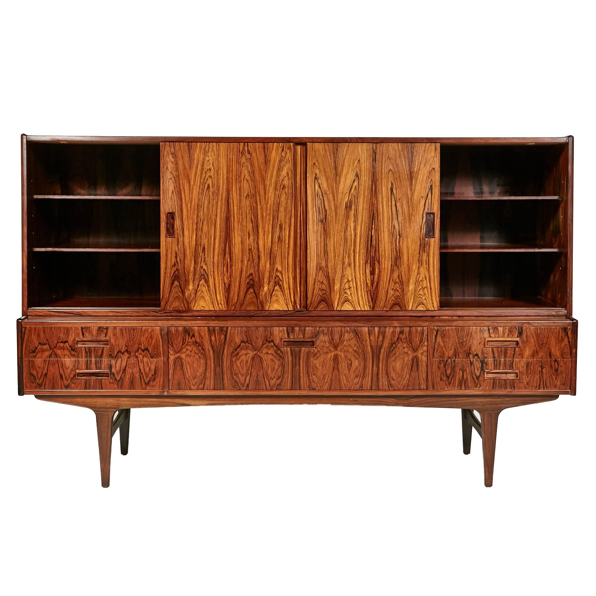 1960s Danish Rosewood Tall Credenza by Westergaard Mobelfabrik For Sale 3