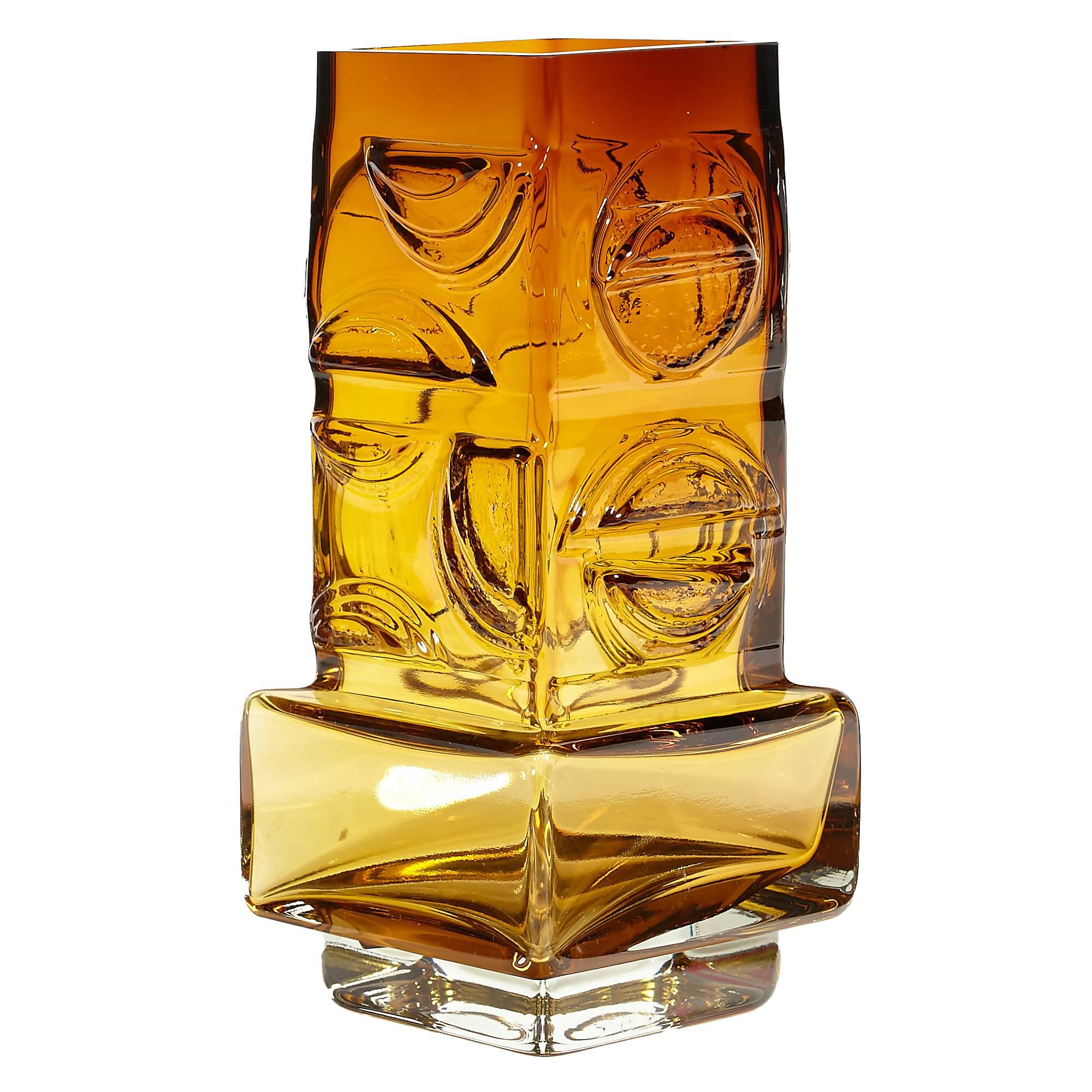 Pentti Sarpanevo Oy Kumela Finland Amber Glass Vase For Sale