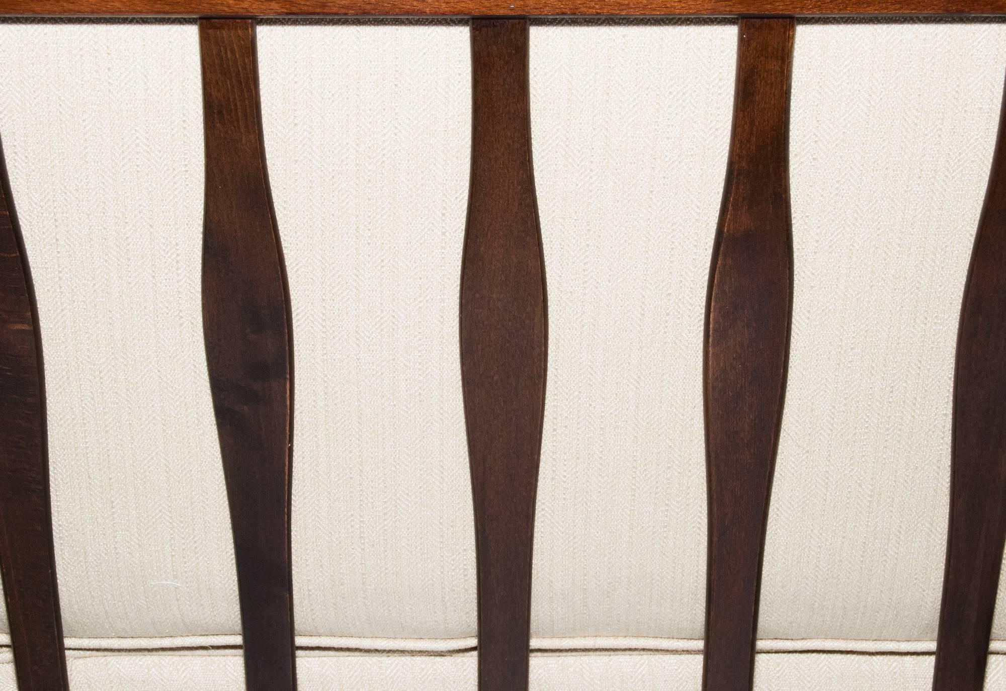 Fabric Italian Walnut Wood Rocking Chair, 1960s