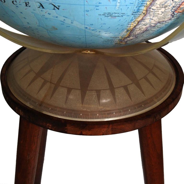 National Geographic Floor Globe with Walnut Stand For Sale at 1stdibs