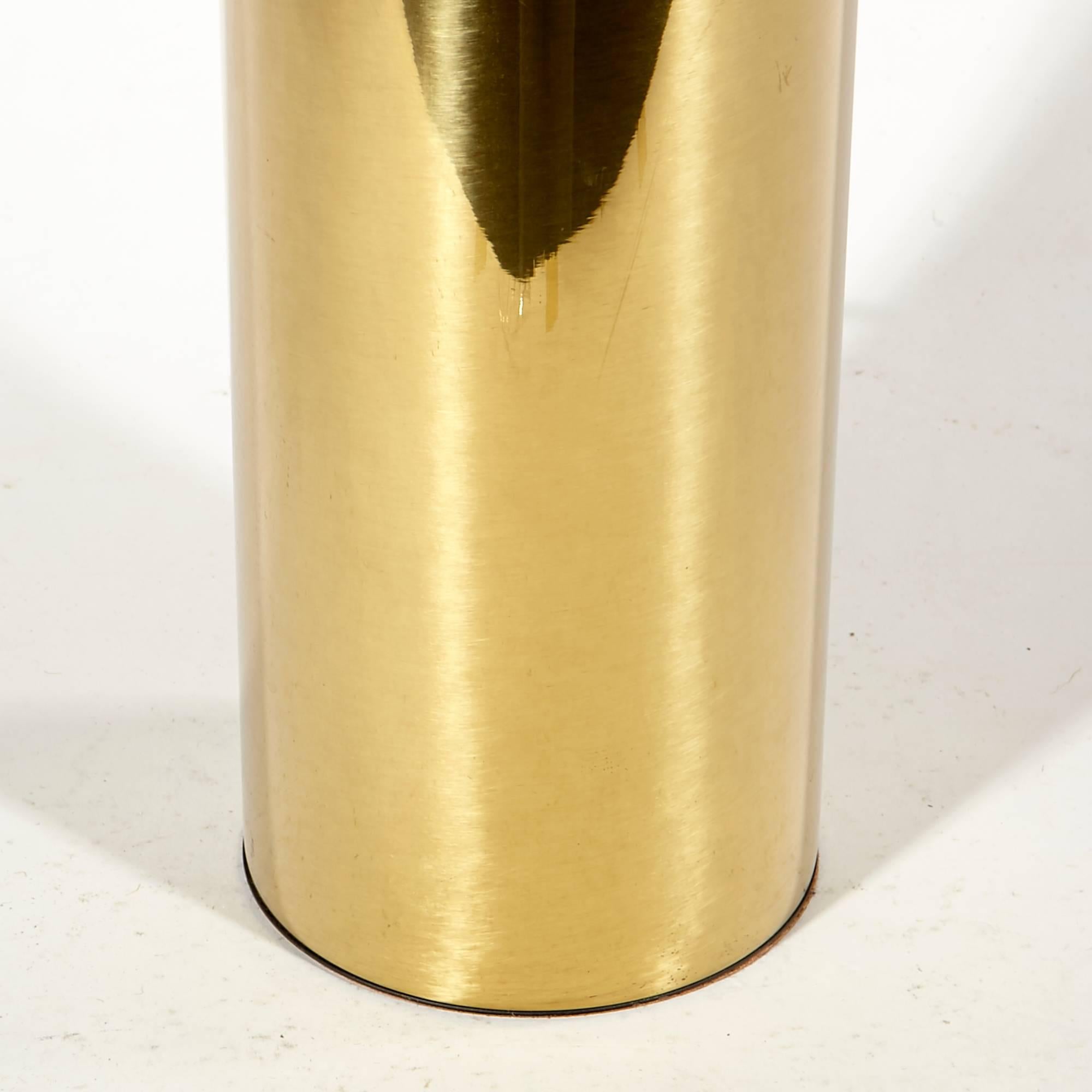 Mid-Century Modern 1970s George Kovacs Brass Cylindrical Table Lamp For Sale
