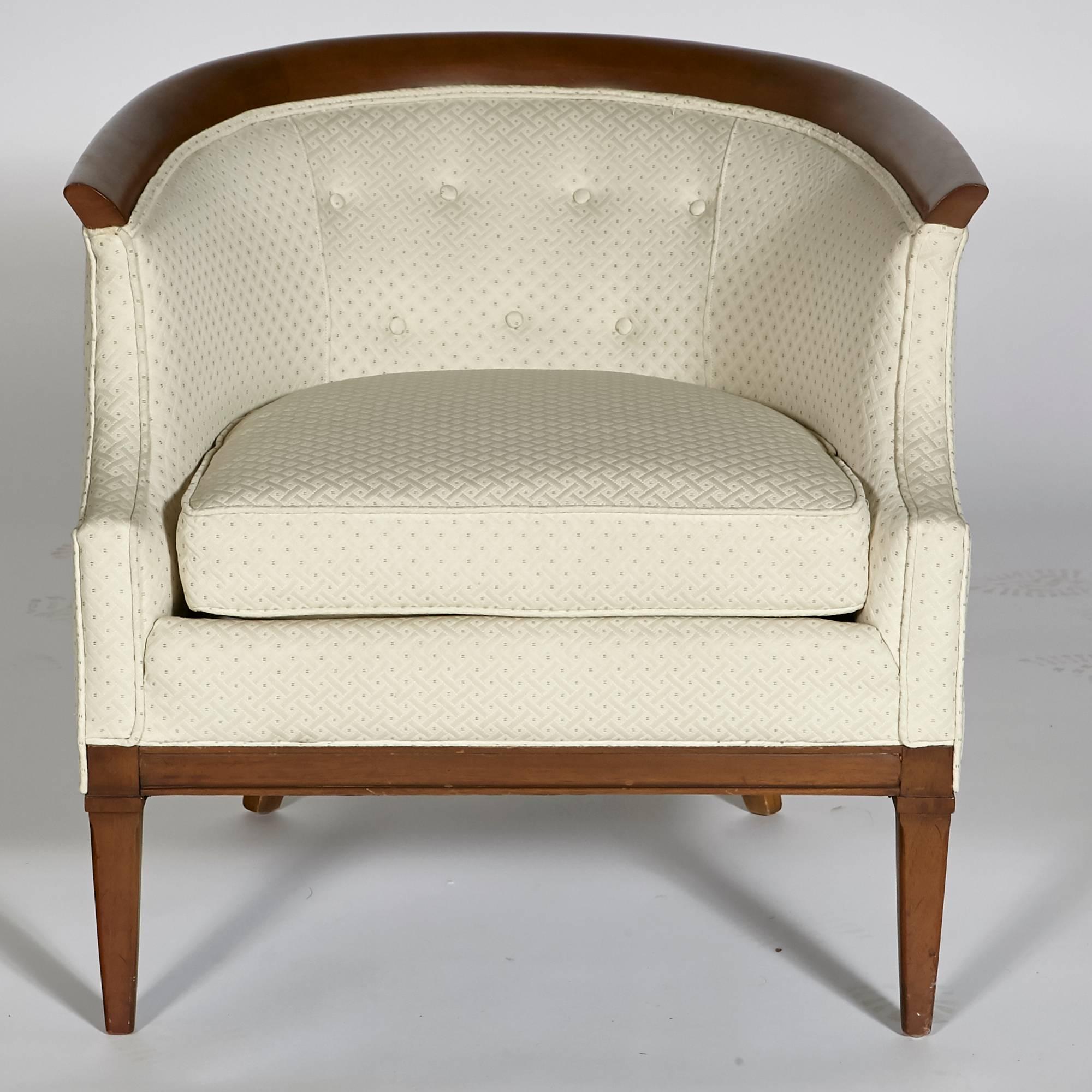 Walnut Sculpted Lounge Chair by Erwin-Lambeth In Good Condition For Sale In Amherst, NH