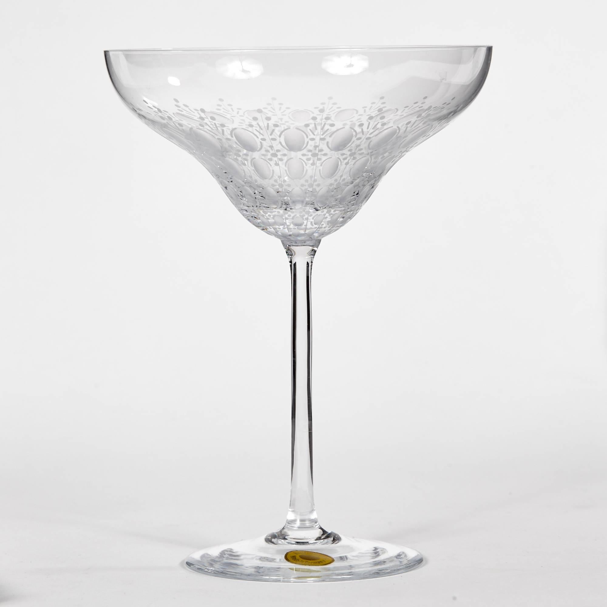 20th Century Bjorn Wiinblad for Rosenthal Studio Line Glass Coupes, 1960s For Sale