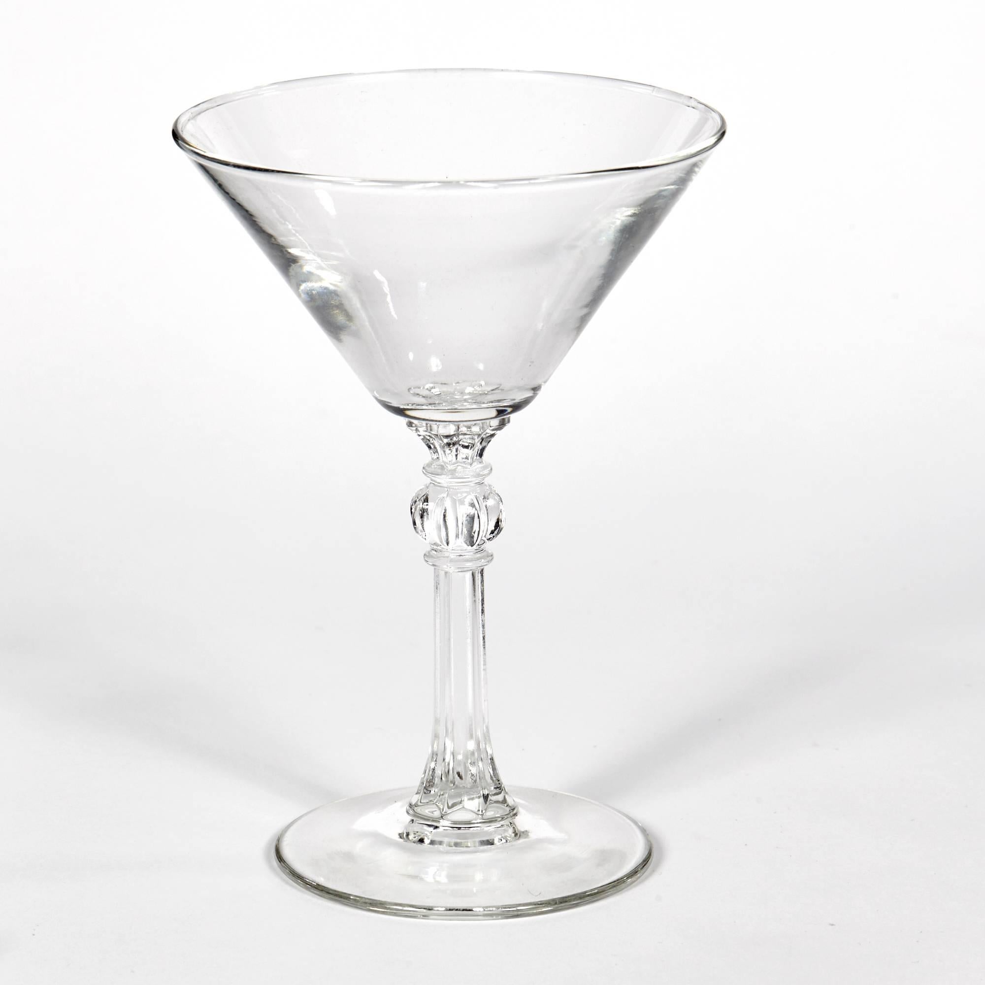 Mid-Century Modern Vintage Glass Martini Stems, 1950s
