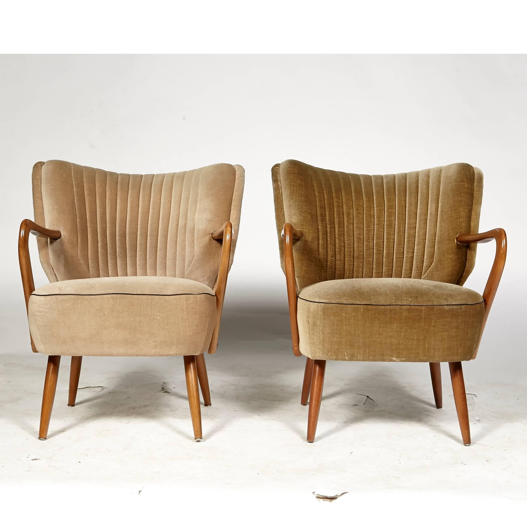 Scandinavian Modern Swedish Pair of Lounge Chairs, 1950s