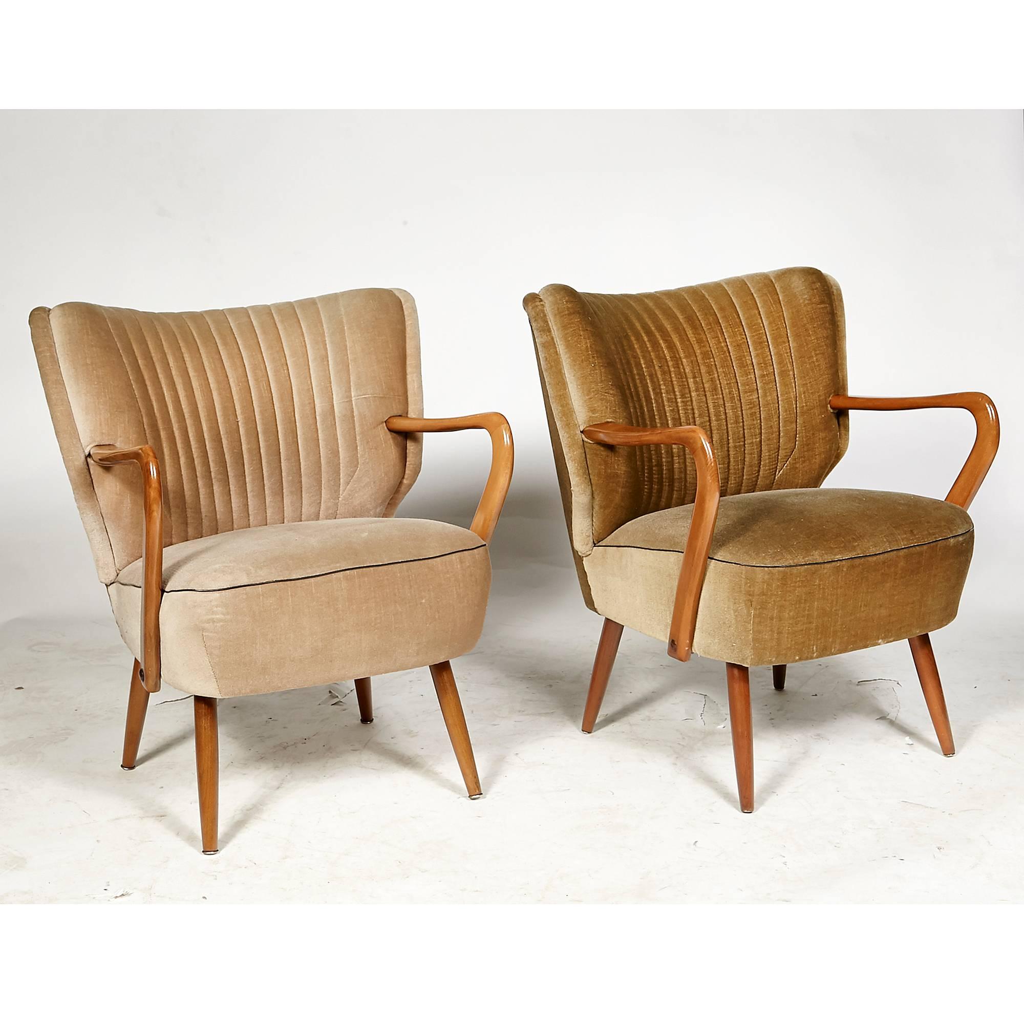 20th Century Swedish Pair of Lounge Chairs, 1950s