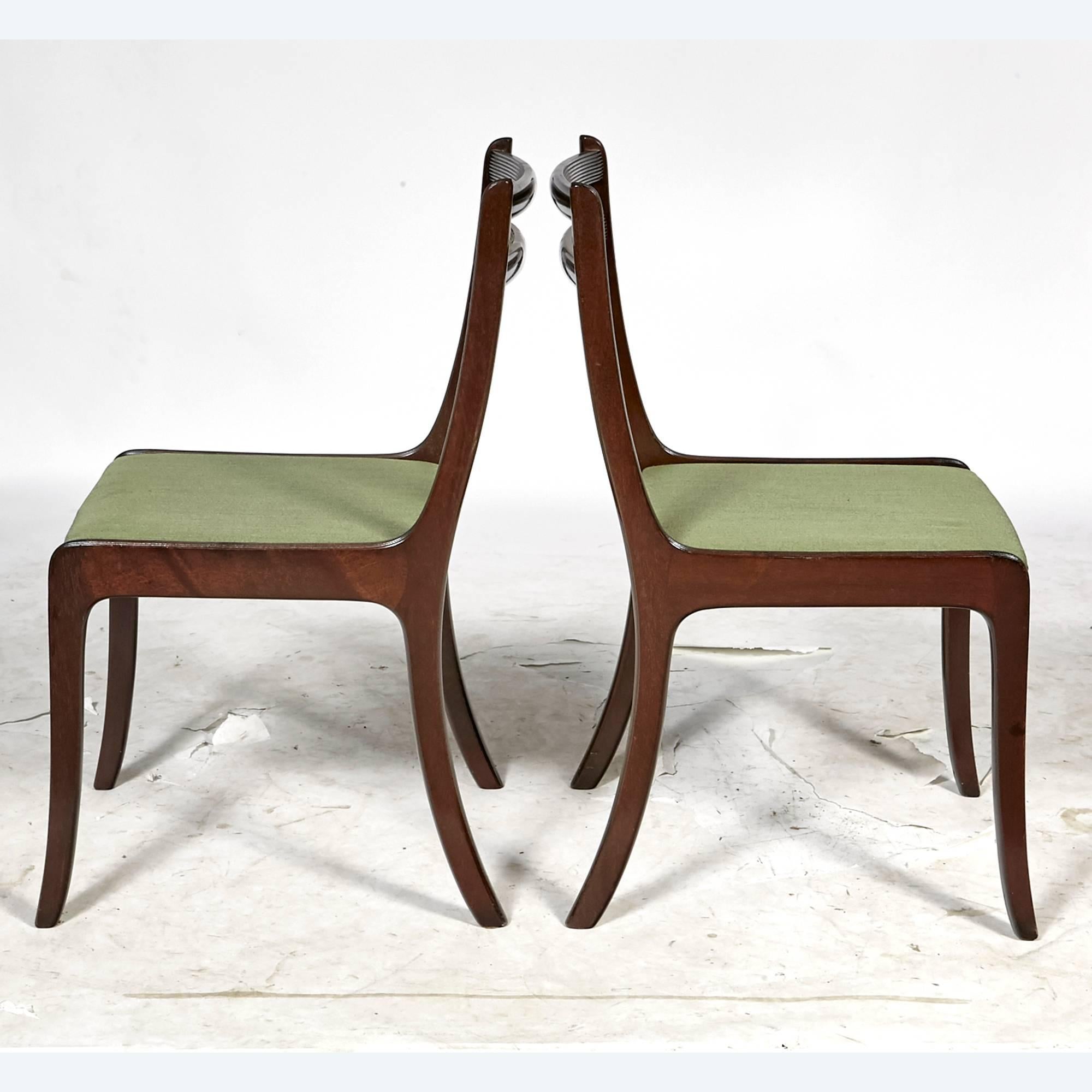 Scandinavian Modern Danish Mahogany Dining Chairs by Ole Wanscher for Poul Jeppesen, 1960s For Sale