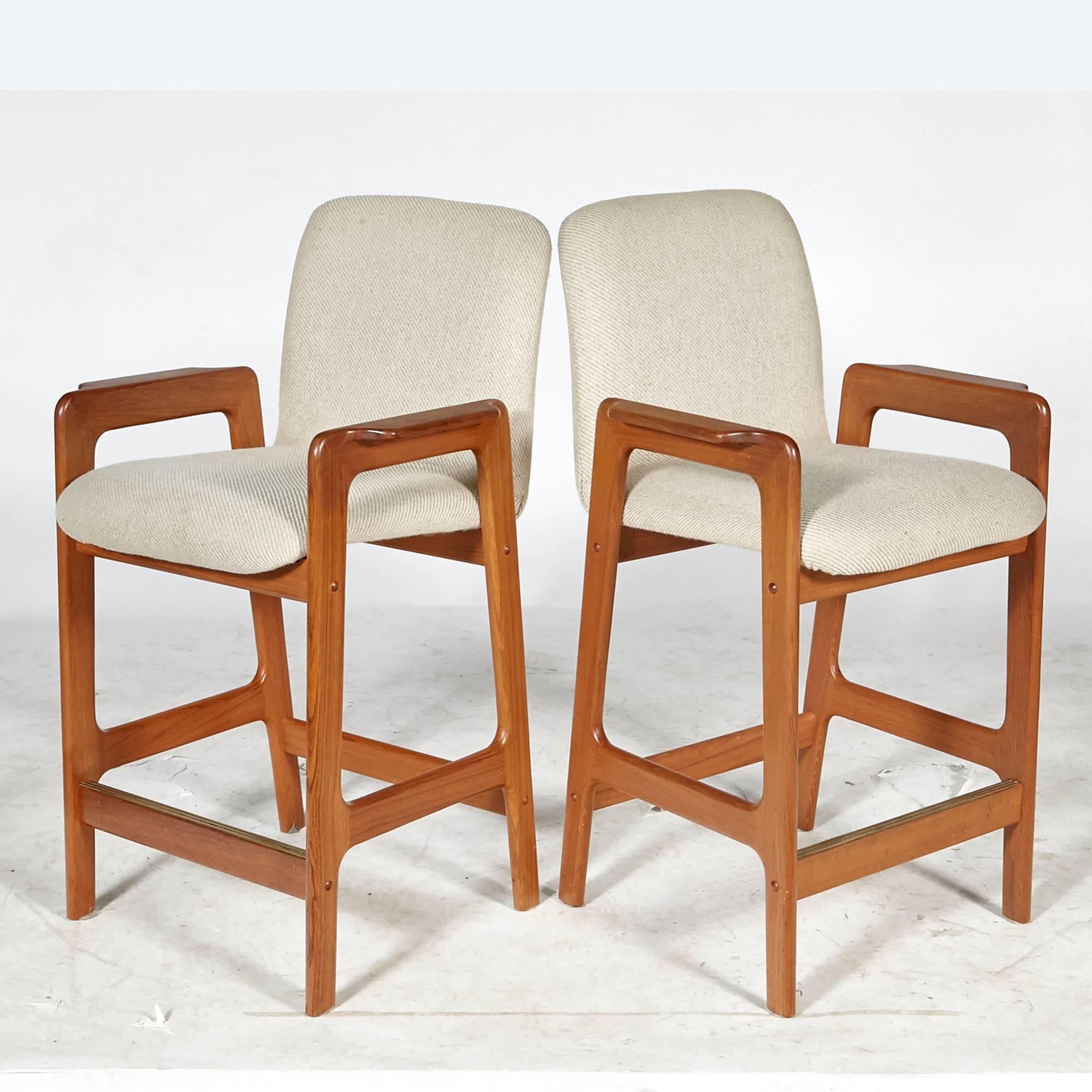 Thai Benny Linden Teak Bar Stools, Set of Four For Sale