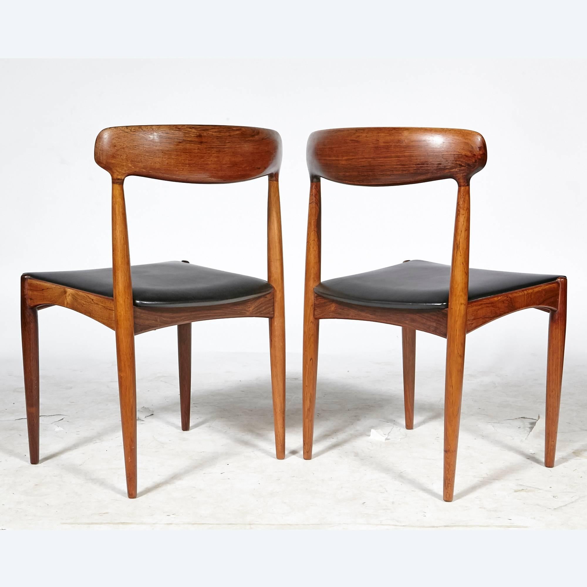 Danish Rosewood Dining Chairs by Johannes Andersen for Uldum Mobler, 1960s In Good Condition For Sale In Amherst, NH