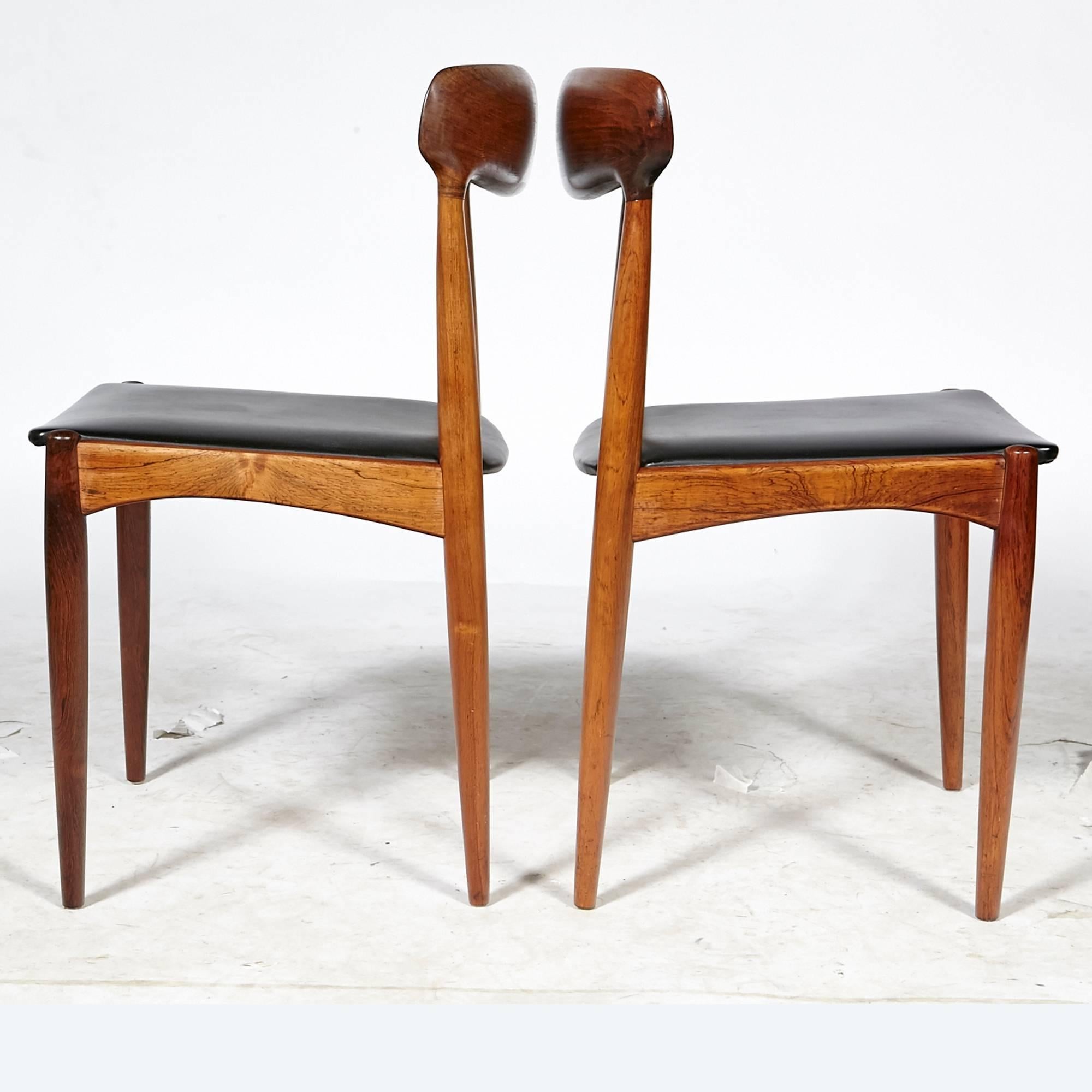 Danish Rosewood Dining Chairs by Johannes Andersen for Uldum Mobler, 1960s For Sale 1
