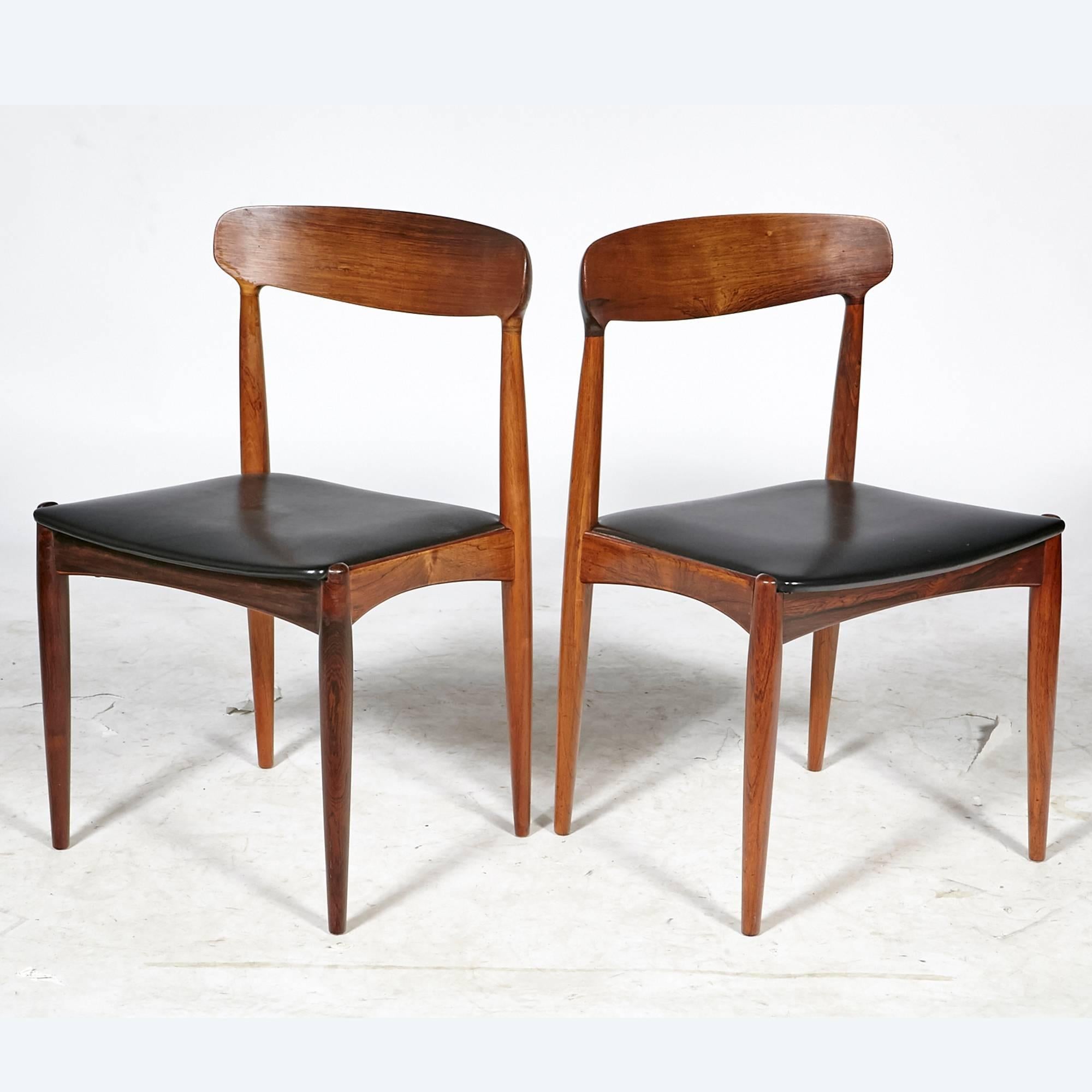 Scandinavian Modern Danish Rosewood Dining Chairs by Johannes Andersen for Uldum Mobler, 1960s For Sale