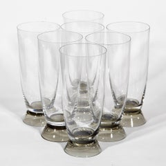 Rosenthal Glass Smoked Base Fortuna Water Stems by Elsa Fischer-Treyden, 1960s
