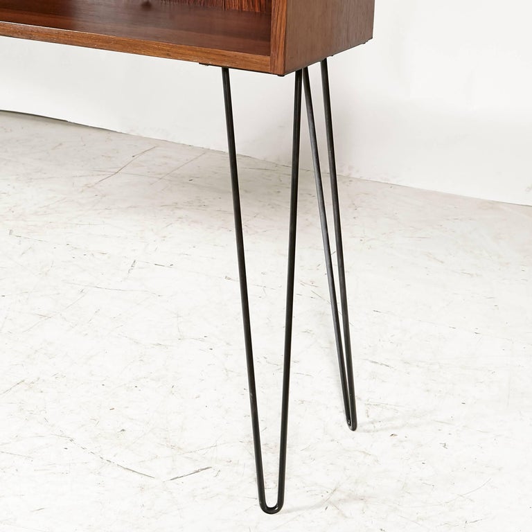 Danish Rosewood Bookcase with Iron Legs For Sale at 1stDibs