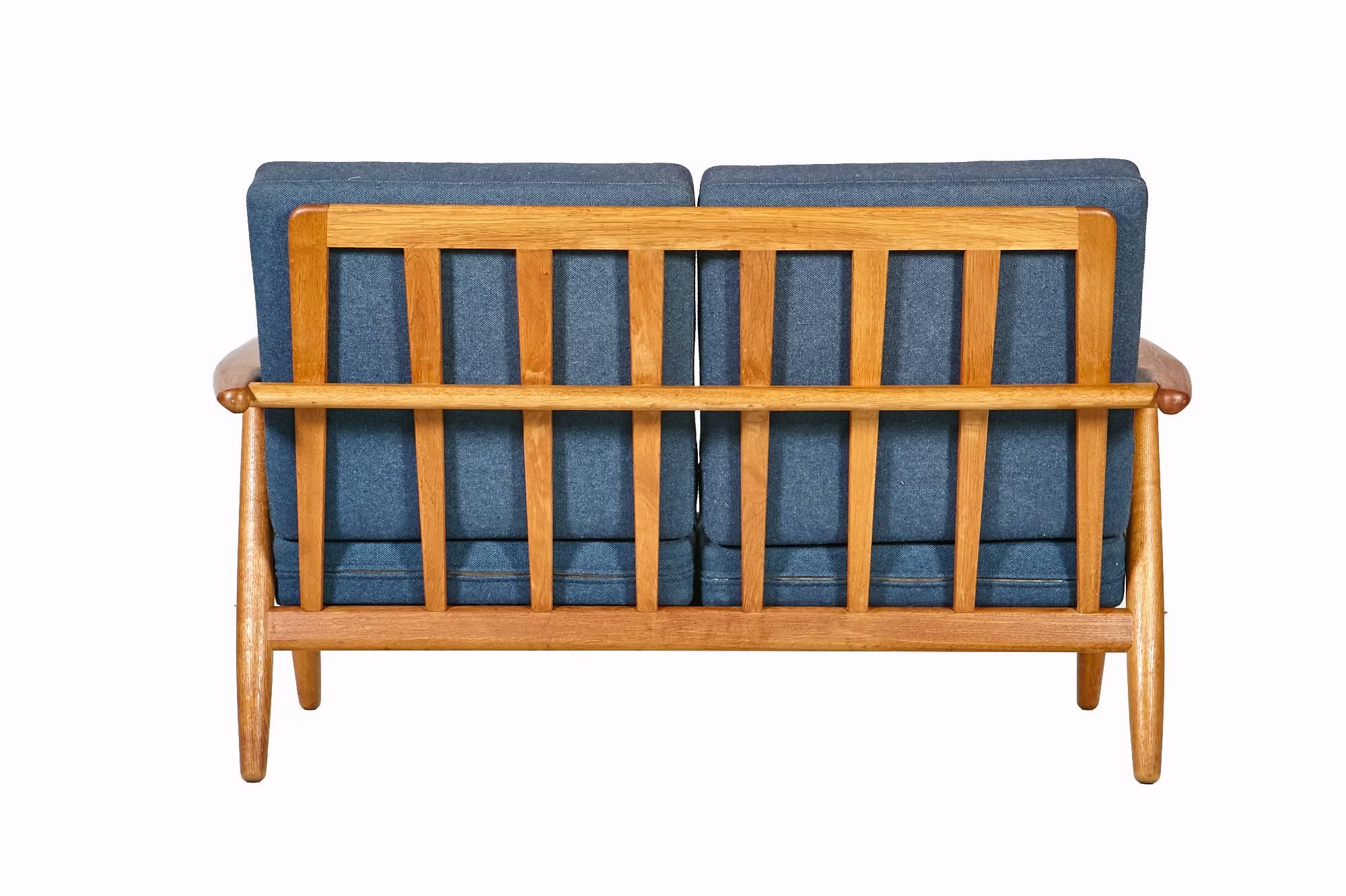 Danish Hans J. Wegner GE 240 Cigar Sofa in Oak for GETAMA