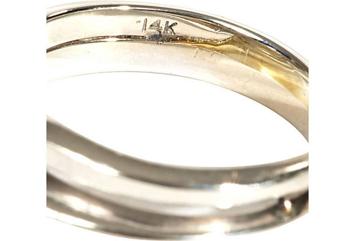 14-Karat White Gold and Diamond Ring Set For Sale 1