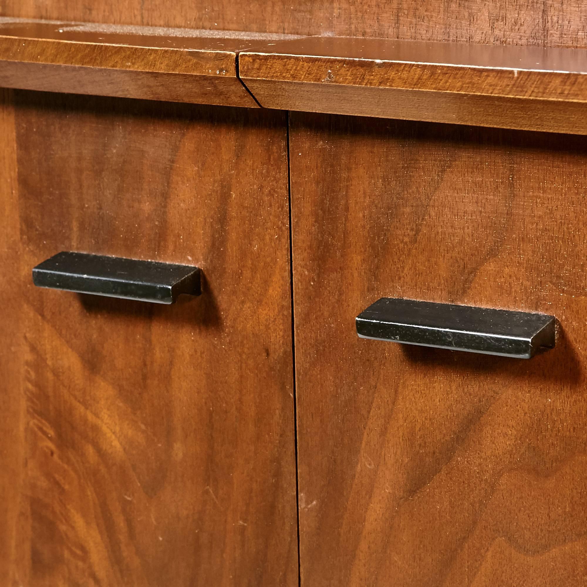 20th Century Pair of 1960s Walnut Brutalist Style Nightstands